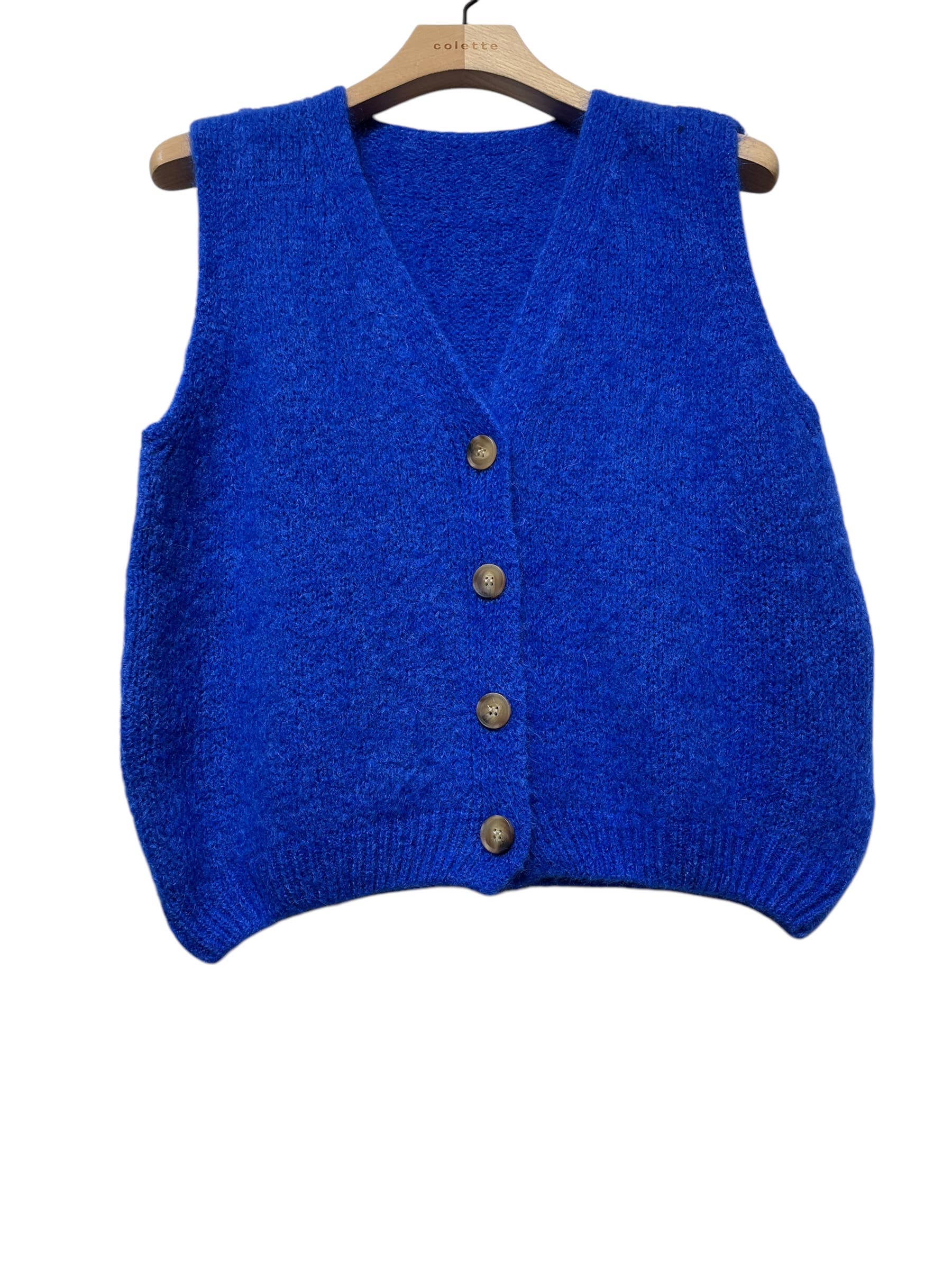 LINEN & COTTON HOUSE - Wholesale Sweater Vest - Women's - Sleeveless sweater with buttons 50712
