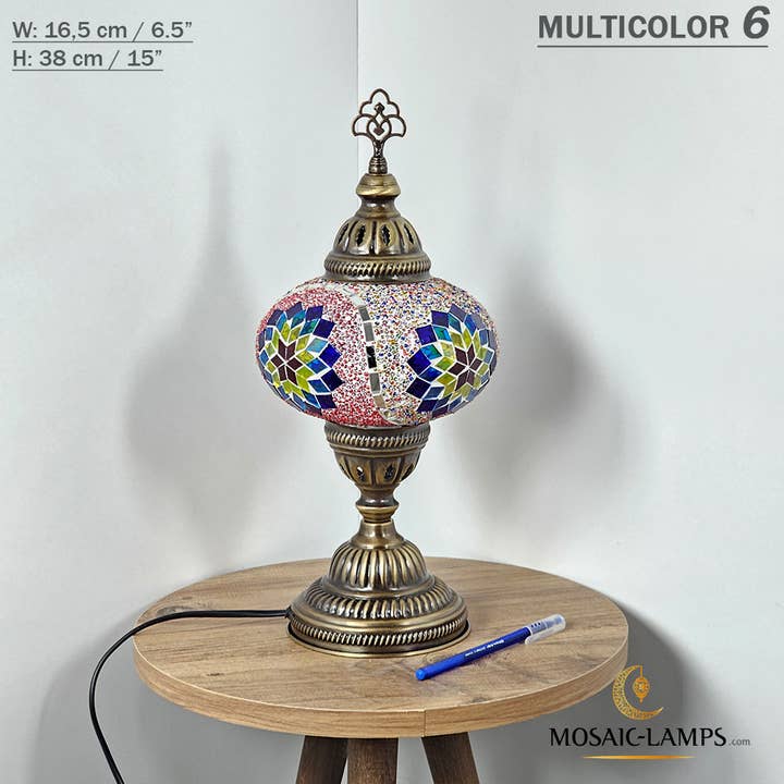 Mosaic Lamps - Wholesale Accent/Desk Lamp - 10+ Colors - Turkish Mosaic Large Globe Table Lamp, Marrakec44