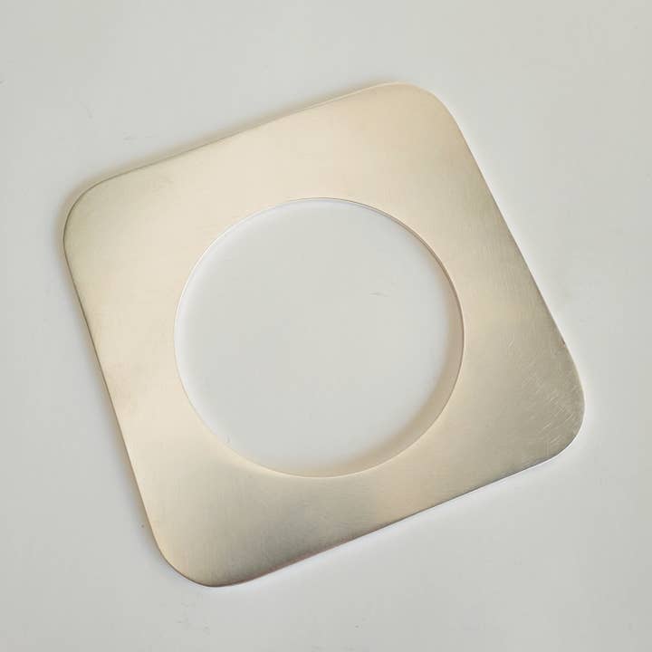 Bisjoux - Wholesale Cuff Bracelet - Silver handcrafted disc flat bangle cuff bracelet0