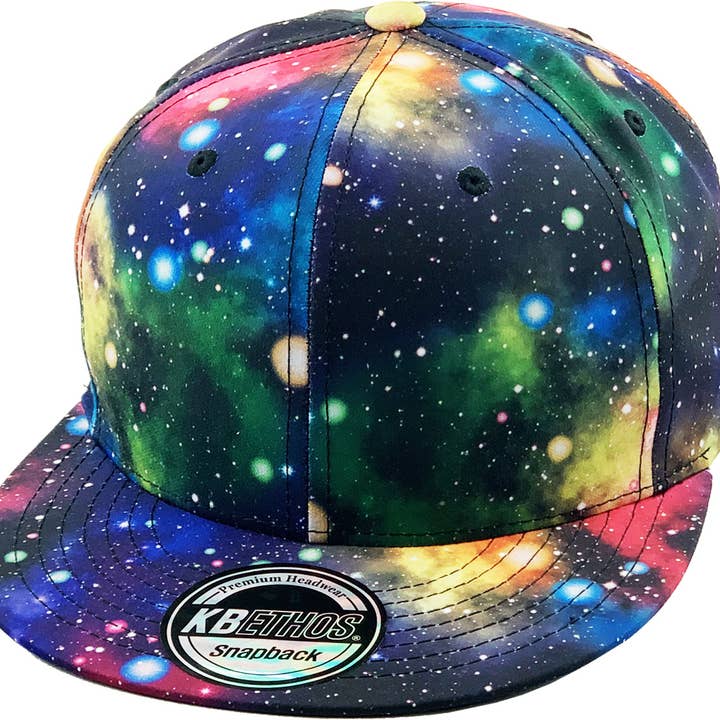 KBETHOS - Wholesale Flat Brim Cap - Unisex - Galaxy Snapback