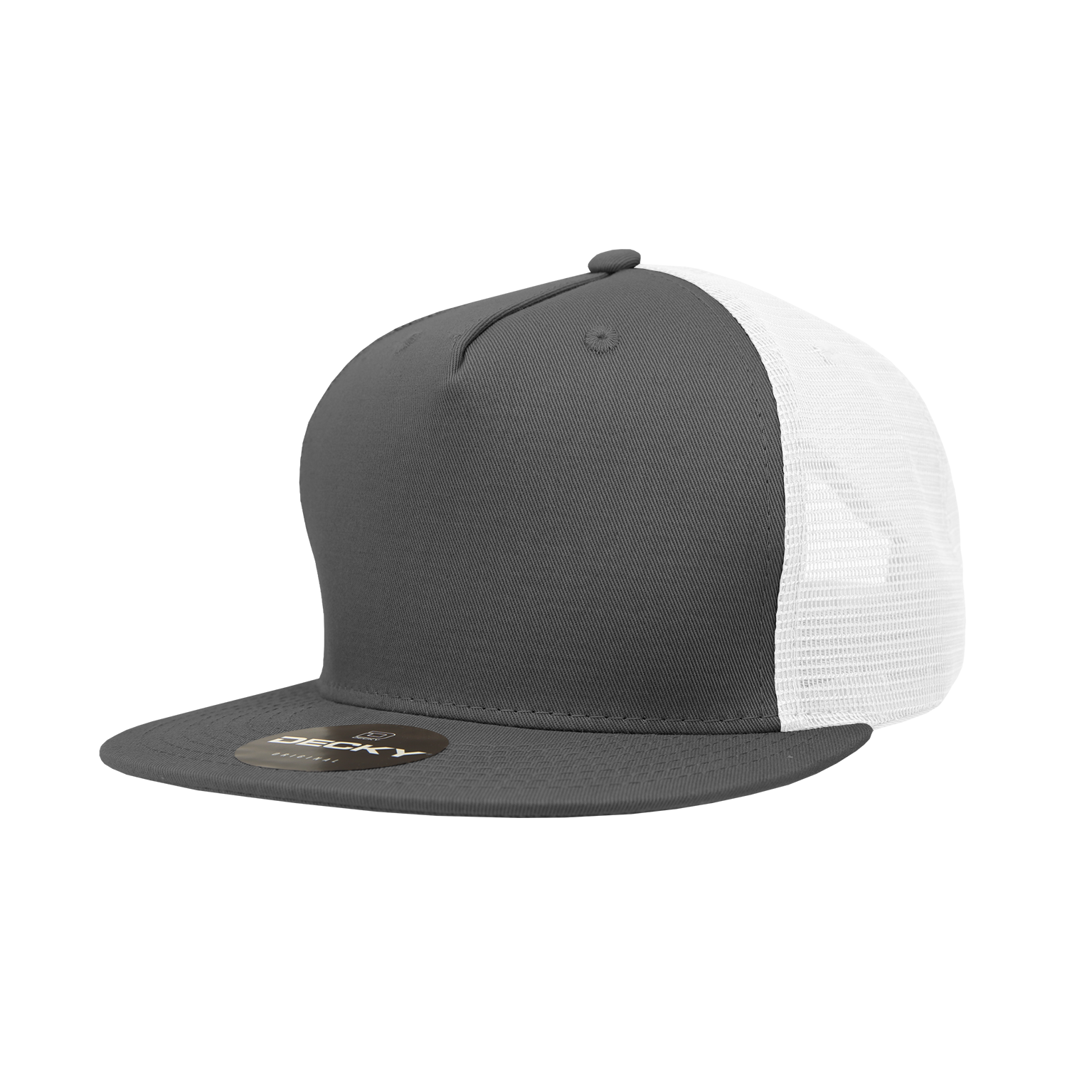 The Park Wholesale - Wholesale Truckerpet - Uniseks - Decky 1040 - Blanco Trucker Snapback-hoeden met 5 panelen - 104043