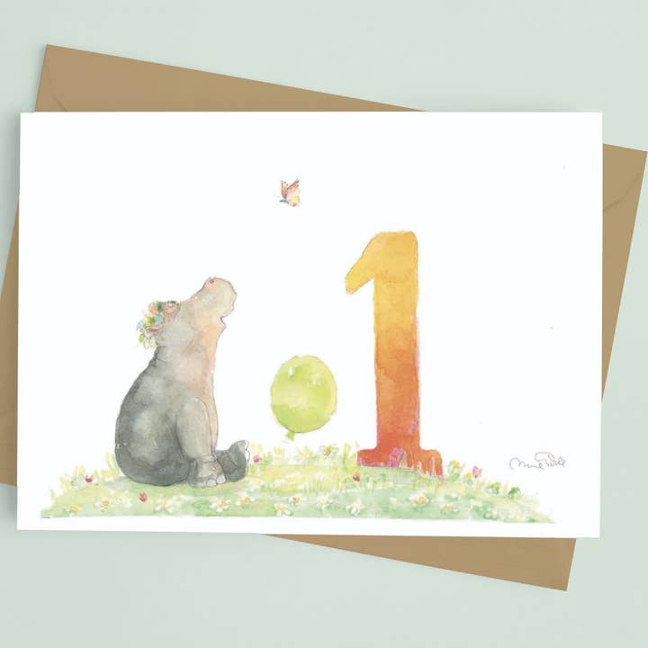 Nr. 1 Greeting Card for wholesale by Animo Alphabets