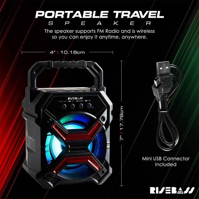 RISEBASS - Wholesale Speakers - RISEBASS Portable Speaker with Party Lights