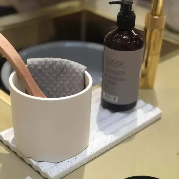 Lübech Living - Wholesale Decorative Tray - Wave Tile, White Matte6