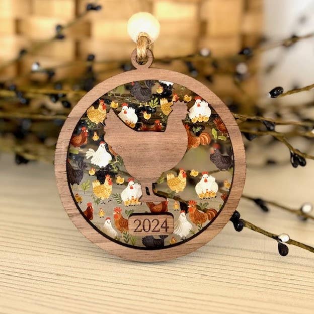 SHY Designs, LLC - Wholesale Ornament - Chicken Christmas Ornament - Farm Theme Tree Ornament
