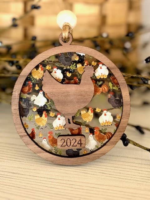 Chicken Christmas Ornament - Farm Theme Tree Ornament for wholesale by SHY Designs, LLC