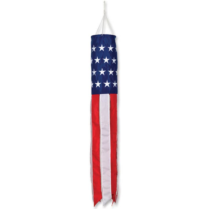 Patriotic Embroidered Stars Windsock - 40 in. for wholesale by Premier Kites & Designs