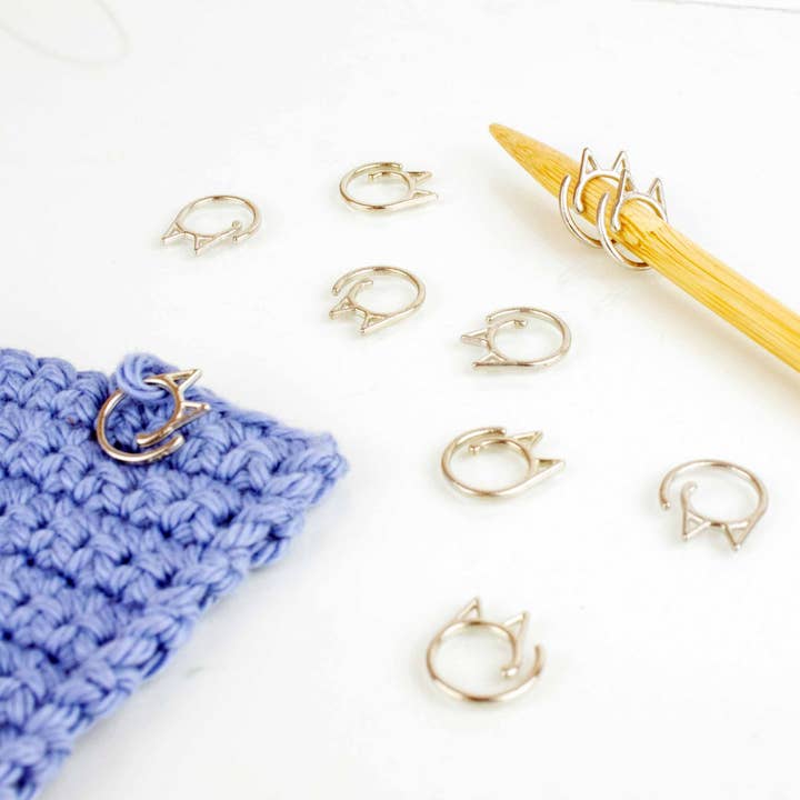 Twice Sheared Sheep - Wholesale Knitting/Crochet Supplies - Cat Clips - Simple Removable Stitch Markers - Silver4