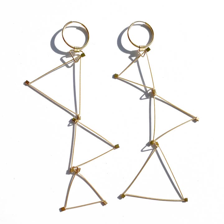 Triangle Dangle Hoop Earrings for wholesale by Meghan Patrice Riley