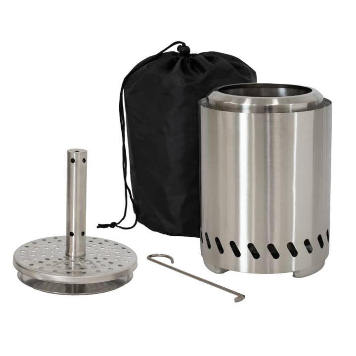 Sunnydaze Decor - Wholesale Fire Pit - Tabletop Smokeless Fire Pit with Triple Burn Design - Silver