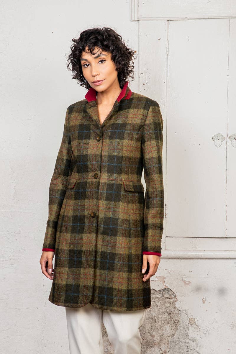 Jack Murphy Clothing - Wholesale Coat - Women's - Pamela Tweed Coat - Auburn Check3