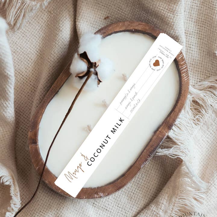 Mango & Coconut Milk - 3 Wick Natural Wood Dough Bowl for wholesale by Cedar Mountain Candle