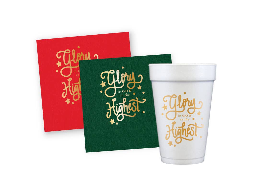 Natalie Chang - Wholesale Disposable Napkin - Glory to God | Christmas Cups & Napkins (ALL)3