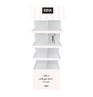 SEIK - Wholesale Retailer Display Stand/Case - SEIK Sales stand 4 sides - Pink House1