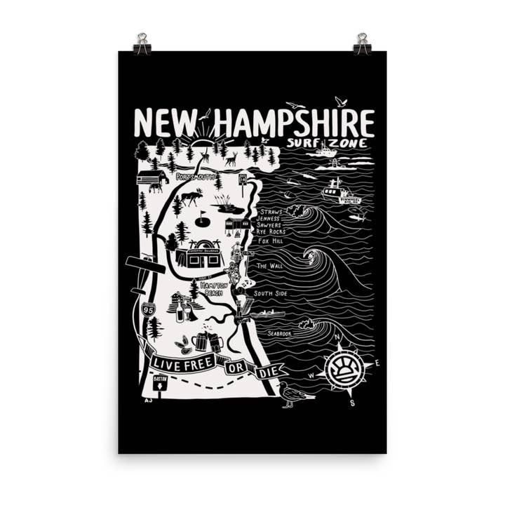 Distant Local - Wholesale Poster - NEW HAMPSHIRE Map Poster