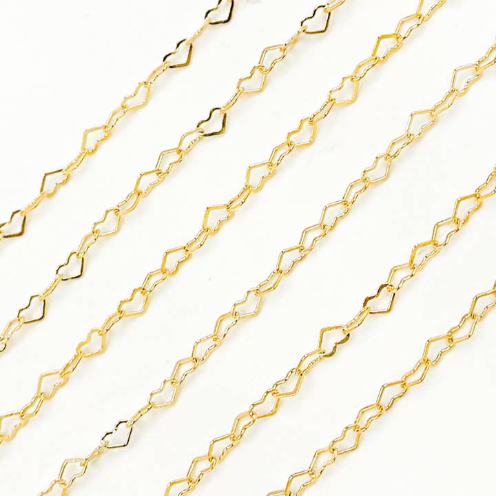 Tresor Jewelry Inc. - Wholesale Link & Chain Necklace - A35F/SPGF. 14K Gold Filled Flat Heart Link Chain3