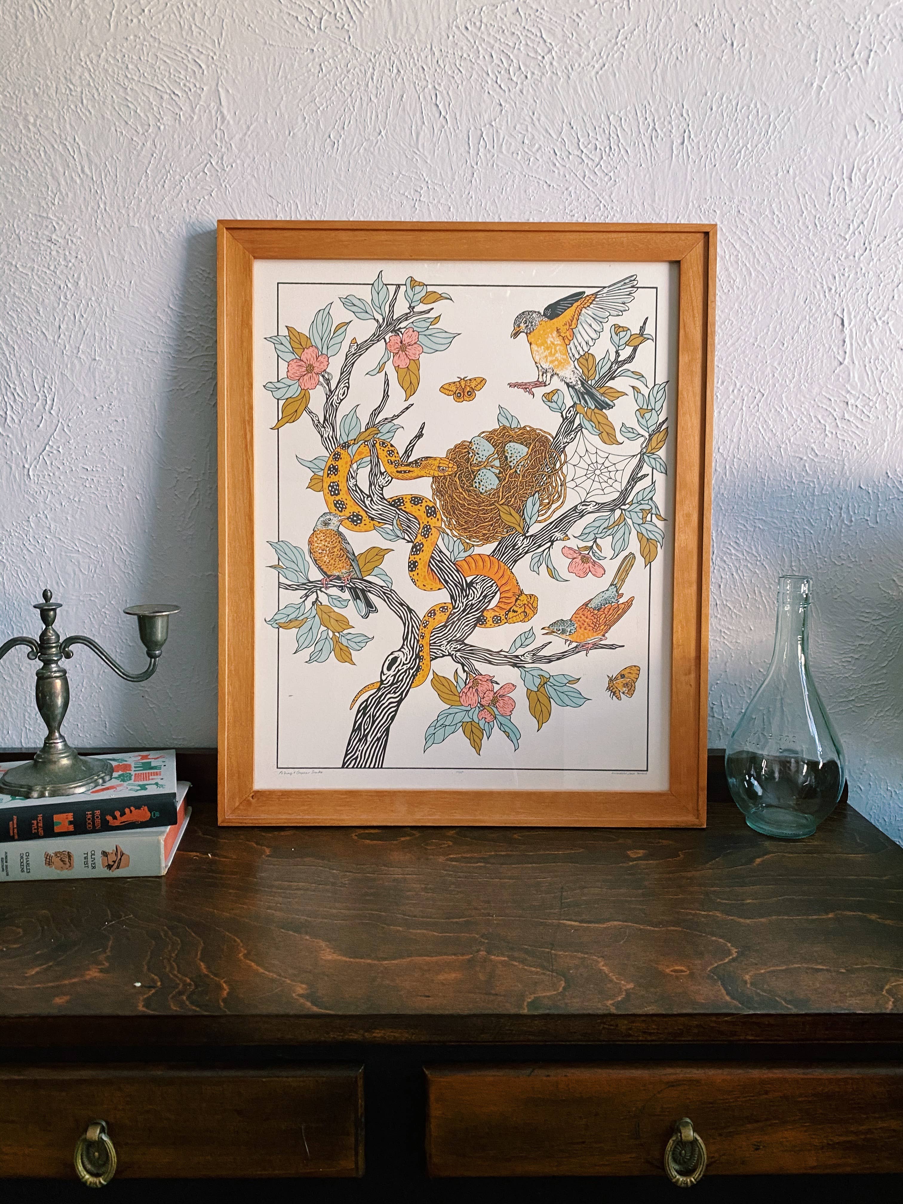 Mustard Beetle - Wholesale Art Print - Hummingbirds + Passionflowers 16x20" Giclee Print2