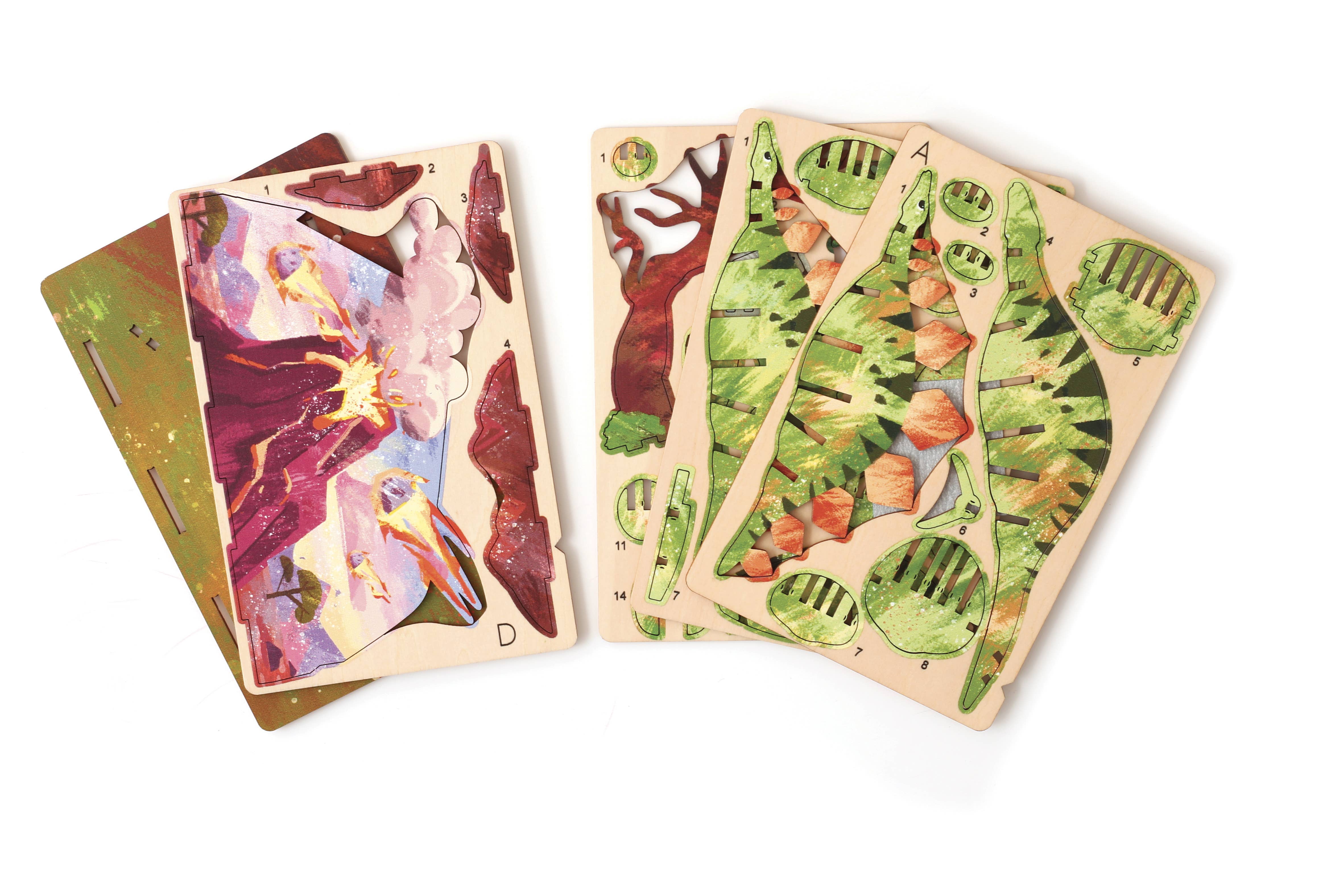 Graine Créative - Wholesale DIY Craft Kit - Kids - 3D WOODEN MODEL STEGOSAURUS3