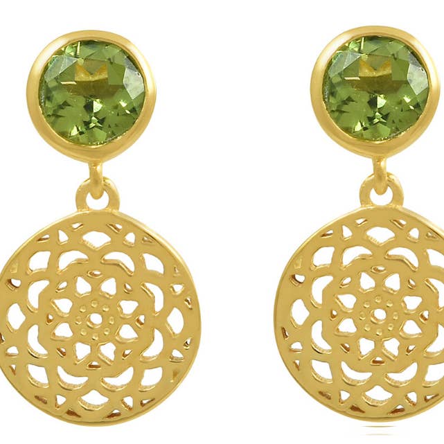 Talisman-Peridot-Edelstein-Ohrringe für den Großhandel von POMEGRANATE