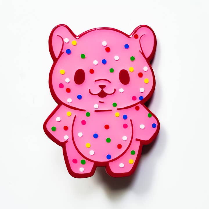 Atomik Cupcake Designs - Wholesale Lapel Pin/Button - Animal Cookies Kawaii Bear 1.5 Inch Soft Enamel Pin2