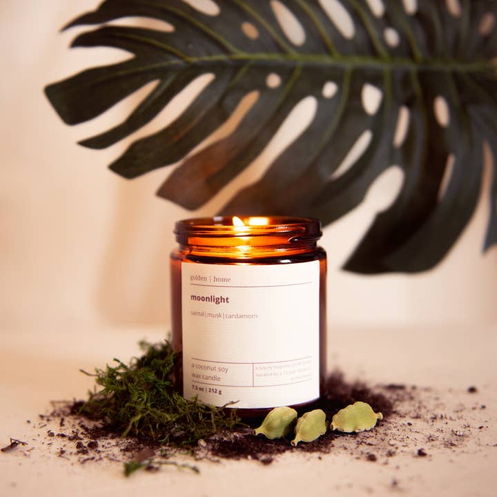 golden | home - Wholesale Jar/Filled Candle - Moonlight | Coconut soy candle, Nontoxic, Handpoured