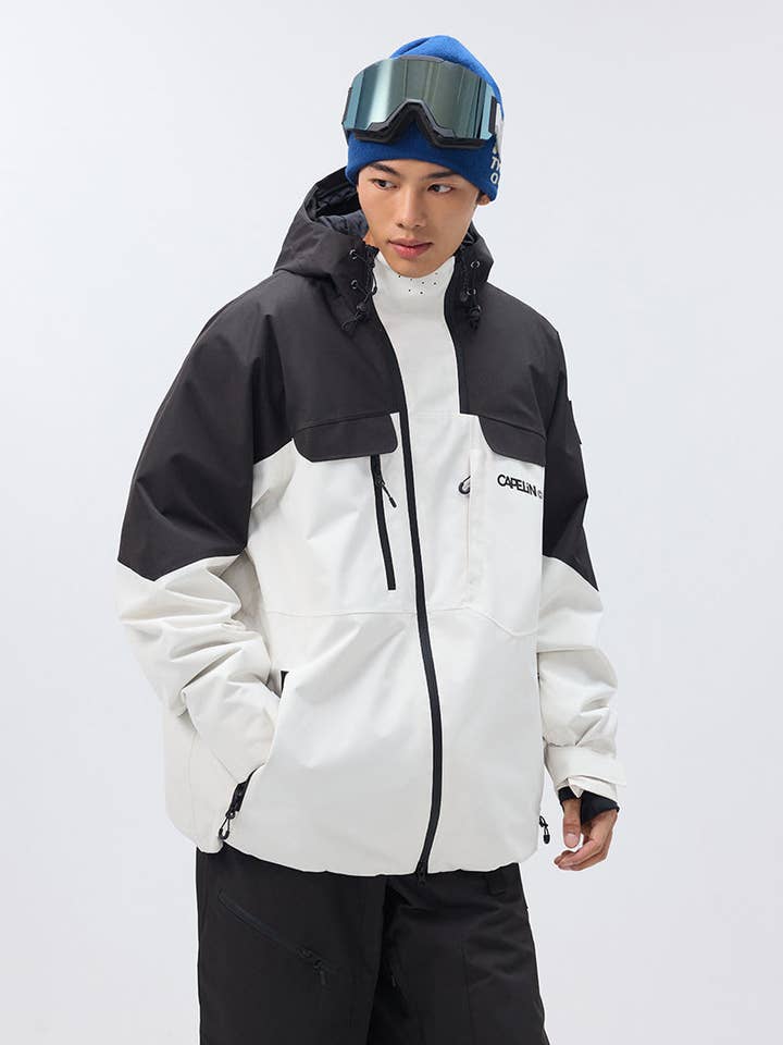 Cold White Black Blizzard Unisex Snowboard Jacket for wholesale on Faire2