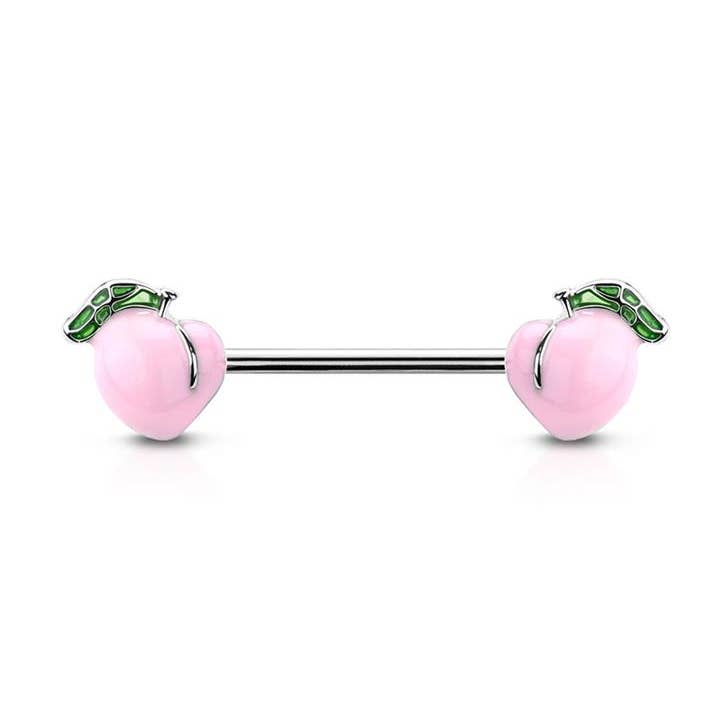 PEACH ENDS 316L SURGICAL STEEL NIPPLE BAR for wholesale by CRAVE BODY JEWELRY