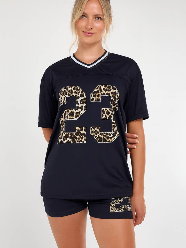 AX Labels - Wholesale Top & Short Set (NOT Loungewear) - Women's - Leopard Print 23 T-Shirt With Shorts Co-ord64