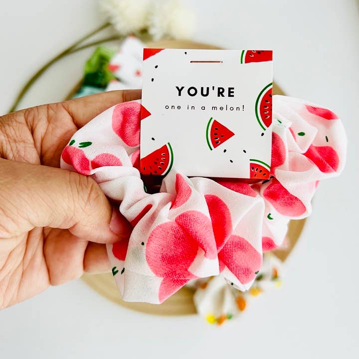 Tiny Gift Society - Wholesale Scrunchie - Women's - "You're One in a Melon" Thank You Scrunchies | Cute Fruit