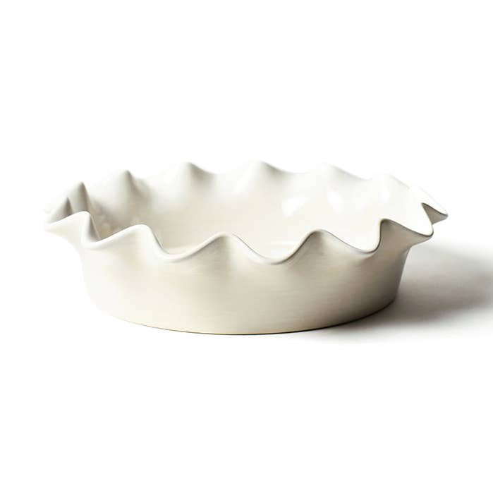 Signature White 9 Ruffle Pie Dish for wholesale by Coton Colors