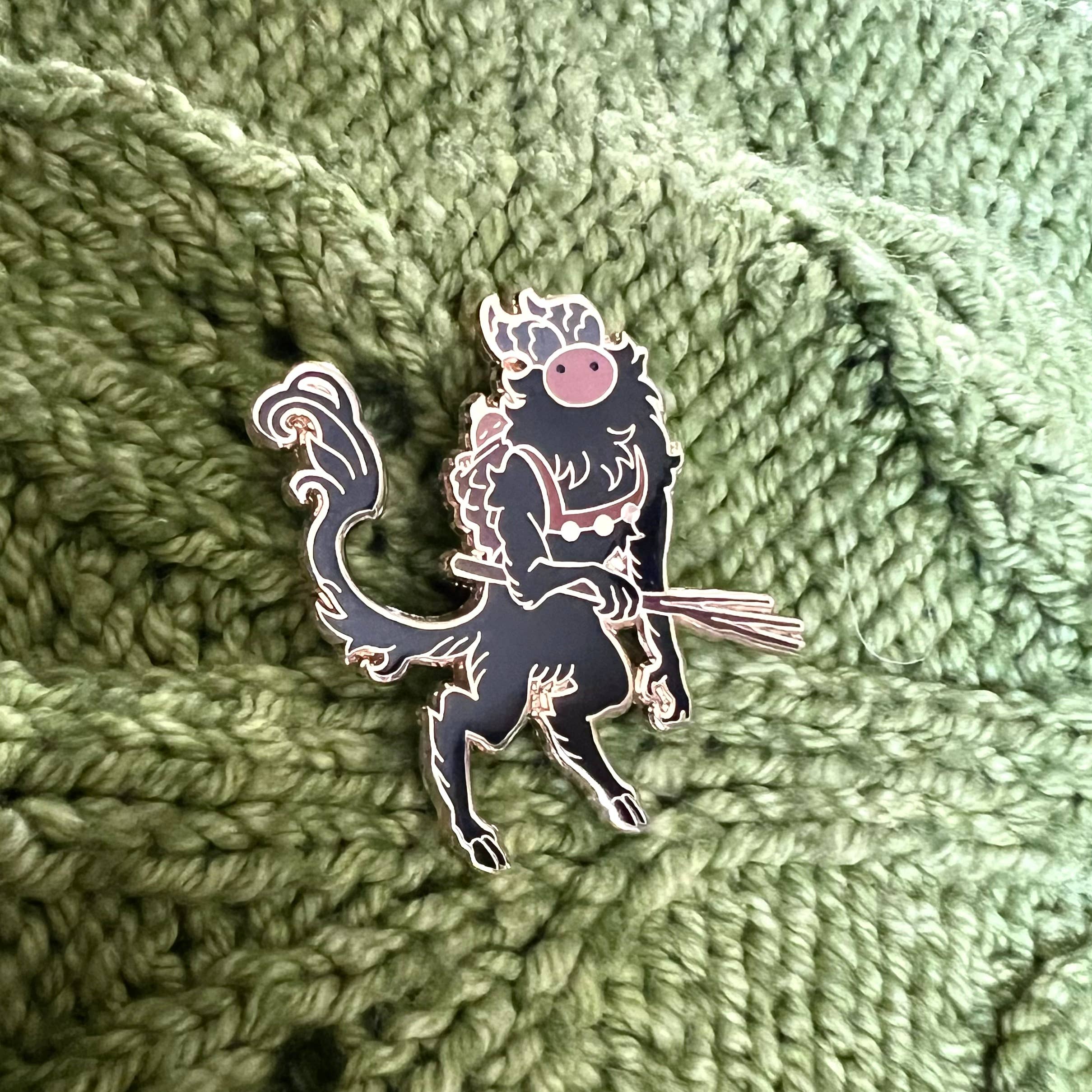 The Winter Den - Wholesale Lapel Pin/Button - Krampus Lapel pin (enamel, small christmas gift, cute goth)0