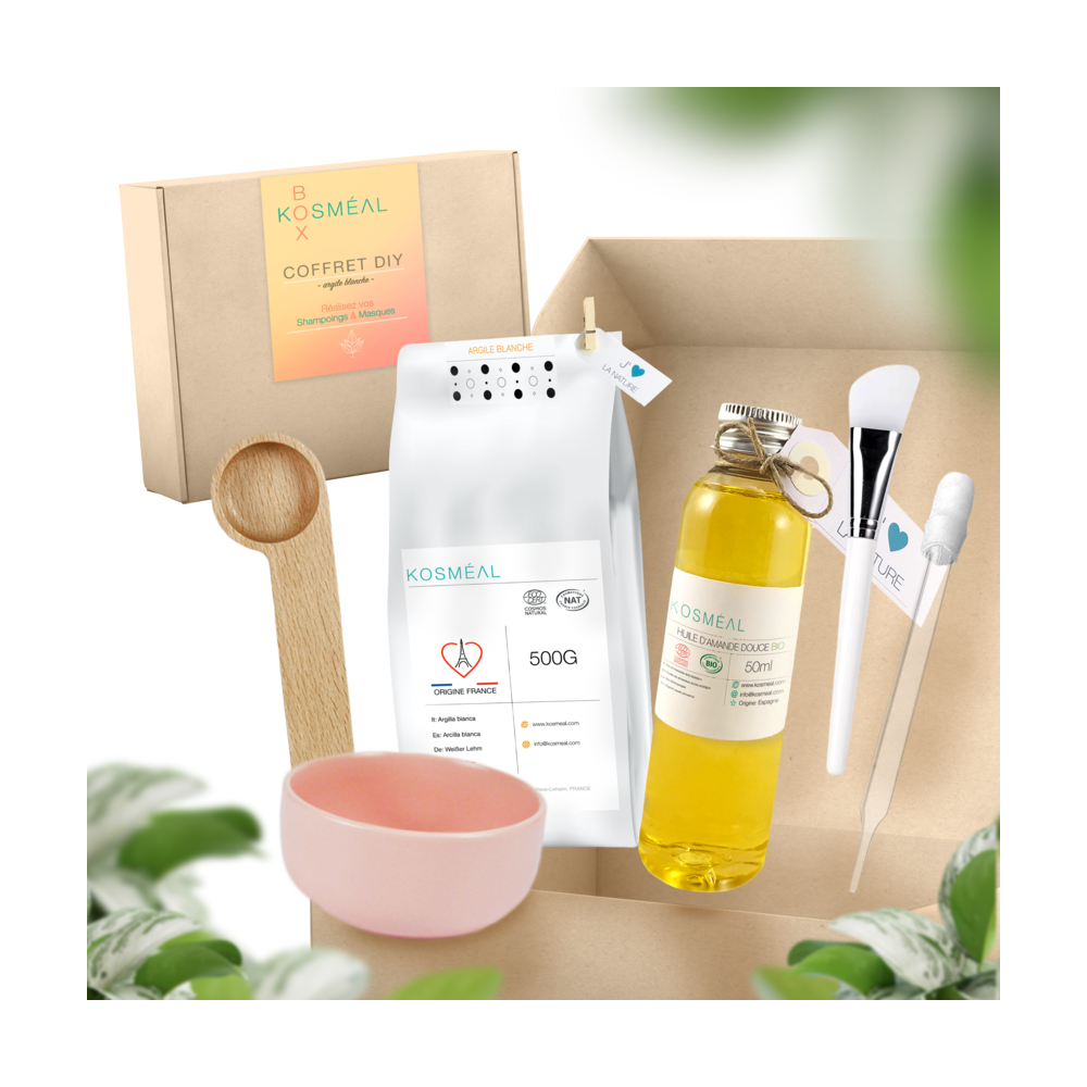 KOSMÉAL - Vendita all'ingrosso Kit per lavoretti fai da te - Kit fai da te - Shampoo e maschere con argilla bianca0