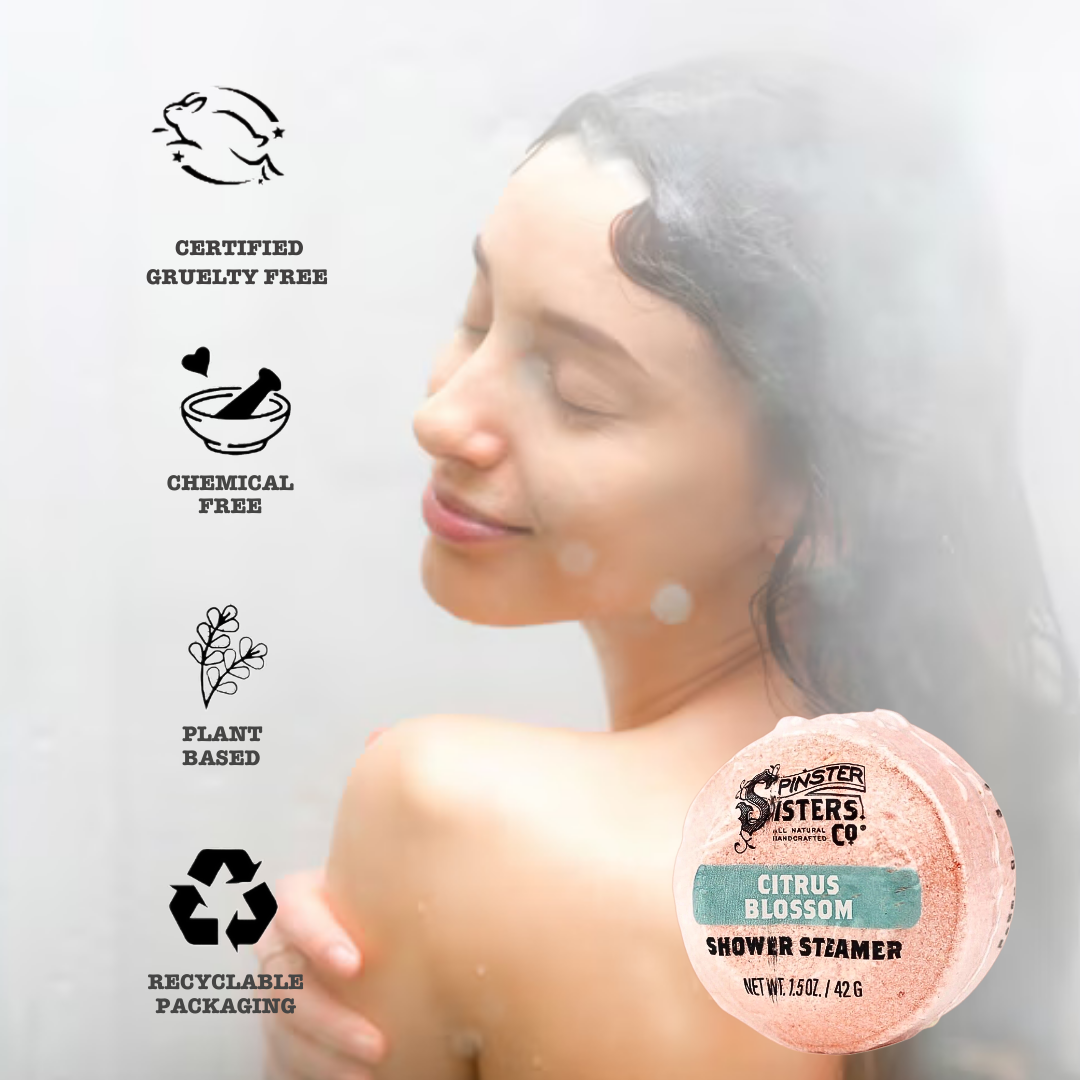 Spinster Sisters Co. / Old Salt Grooming Supply - Wholesale Shower Steamer/Bomb - Citrus Blossom Essential Oil Shower Steamer: Uplifting Aroma1