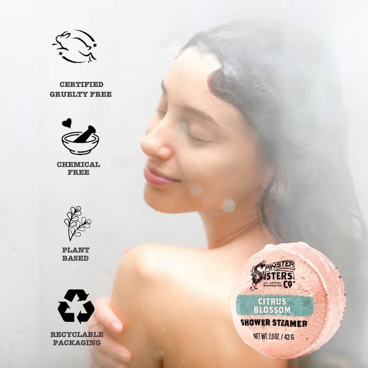 Spinster Sisters Co. / Old Salt Grooming Supply - Wholesale Shower Steamer/Bomb - Citrus Blossom Essential Oil Shower Steamer: Uplifting Aroma1