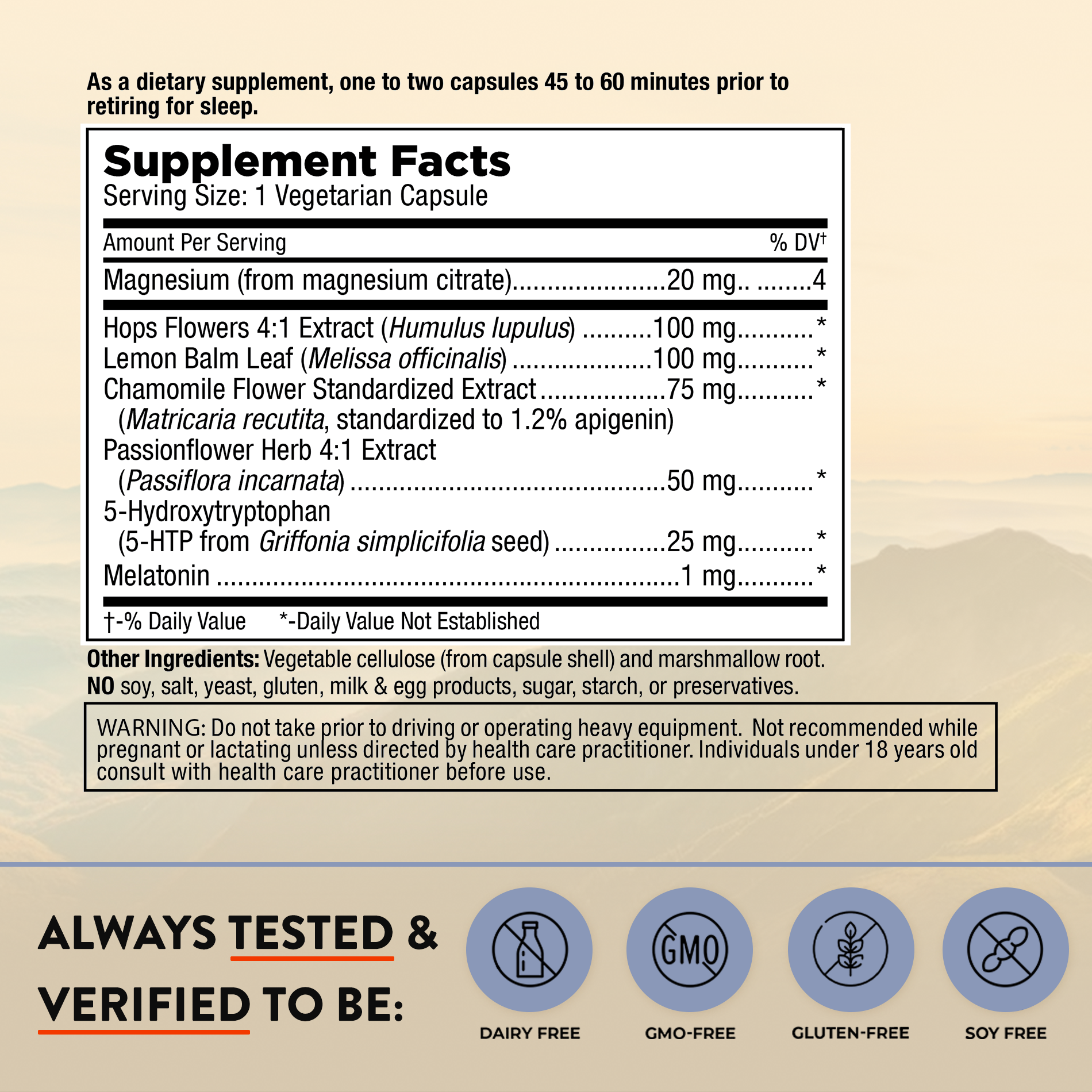 Mt. Angel Vitamins - Wholesale Oral Supplement/Vitamin - Mt. Angel Vitamins' Sleepy Sleep - 60 Capsules1