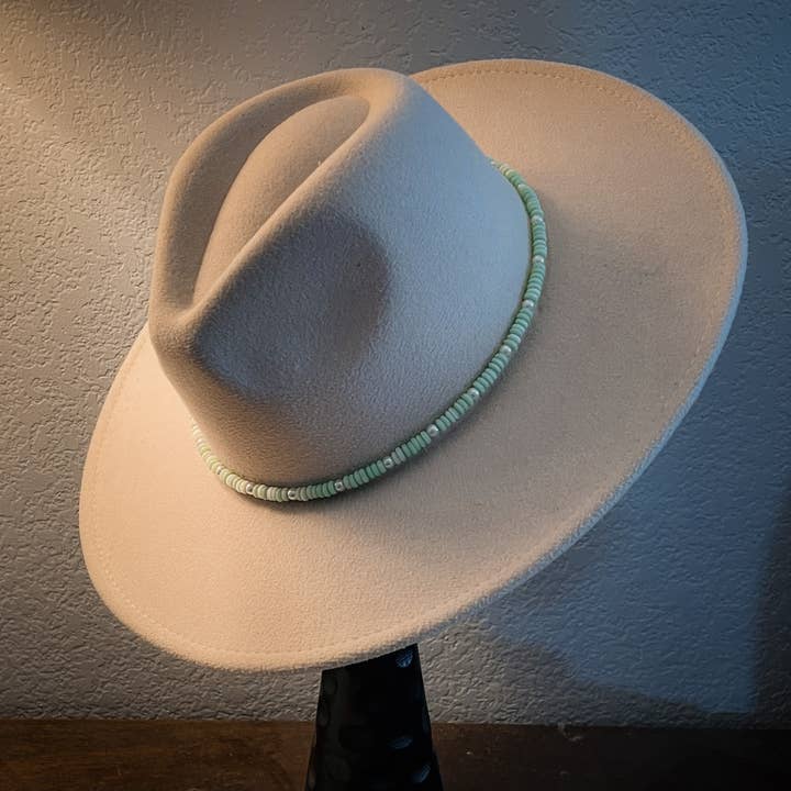 M D H Originals - Wholesale Hat Accessory - Women's - Hand-beaded Hat Band: Stretch 55i Cats Eye Glass RTS