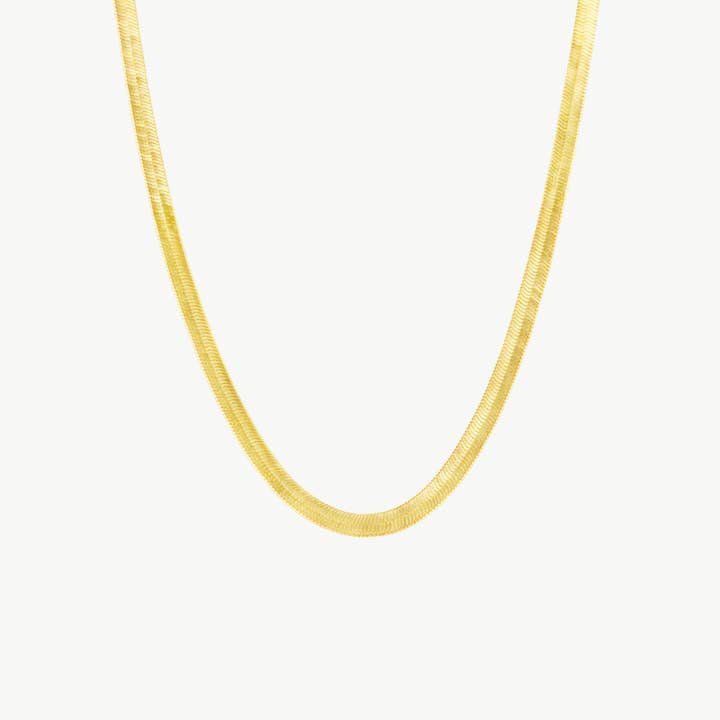 Stor platt guldkedja med fiskbensmönster halsband för wholesale av Mejoma