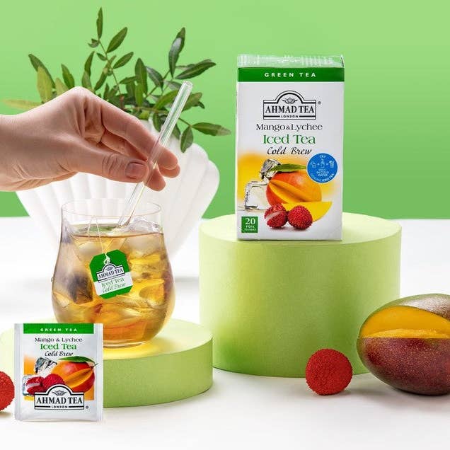 Ahmad Tea - Wholesale Tea Bags - 20 Teabag Cold Brew Mango & Lychee Green Tea