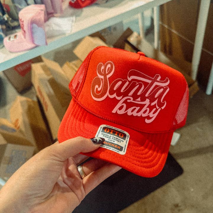 The Clandestine Underground - Wholesale Trucker hat – Women’s - Santa Baby, Christmas Season Trucker Hat8