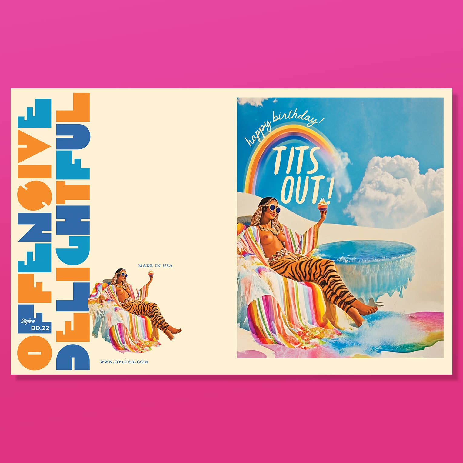 offensivedelightful - Wholesale Birthday Card - TIGER RAINBOW GIRL birthday fantasy card1