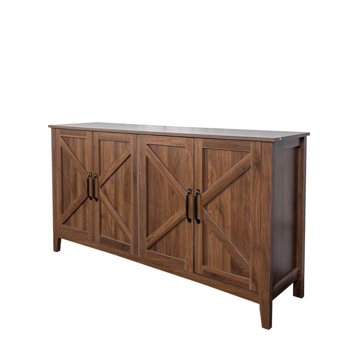 39F Inc. - Wholesale Cabinet - Walnut 4-Door Sideboard with 4 Shelves Freestanding Cabinet7