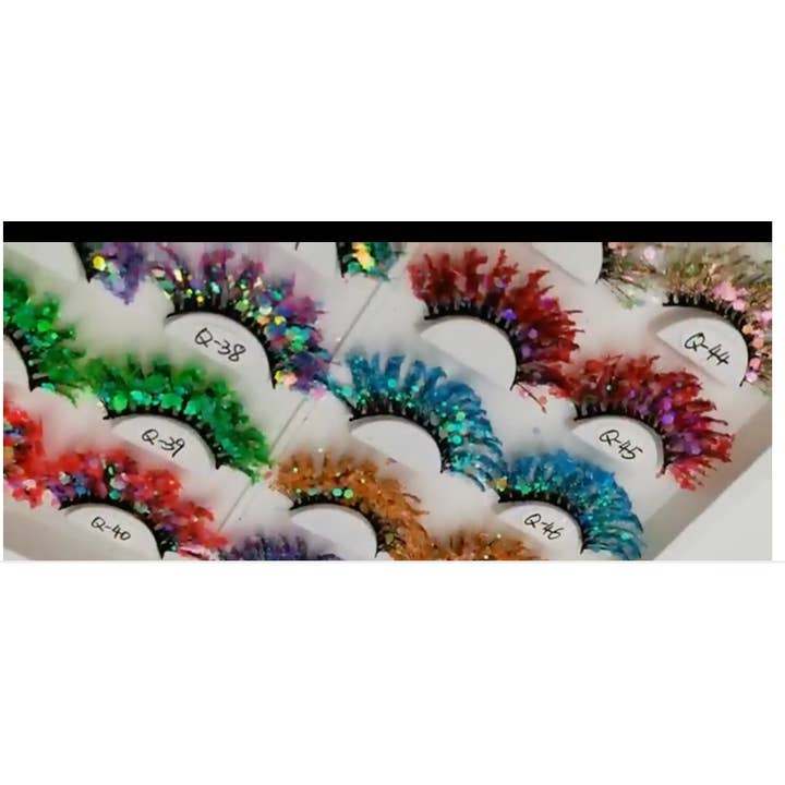 SugarQuoteMeNot LLC - Wholesale False/fake eyelashes - Glam Glow-in-the-Dark & Luminous Glitter Glam Eyelashes18