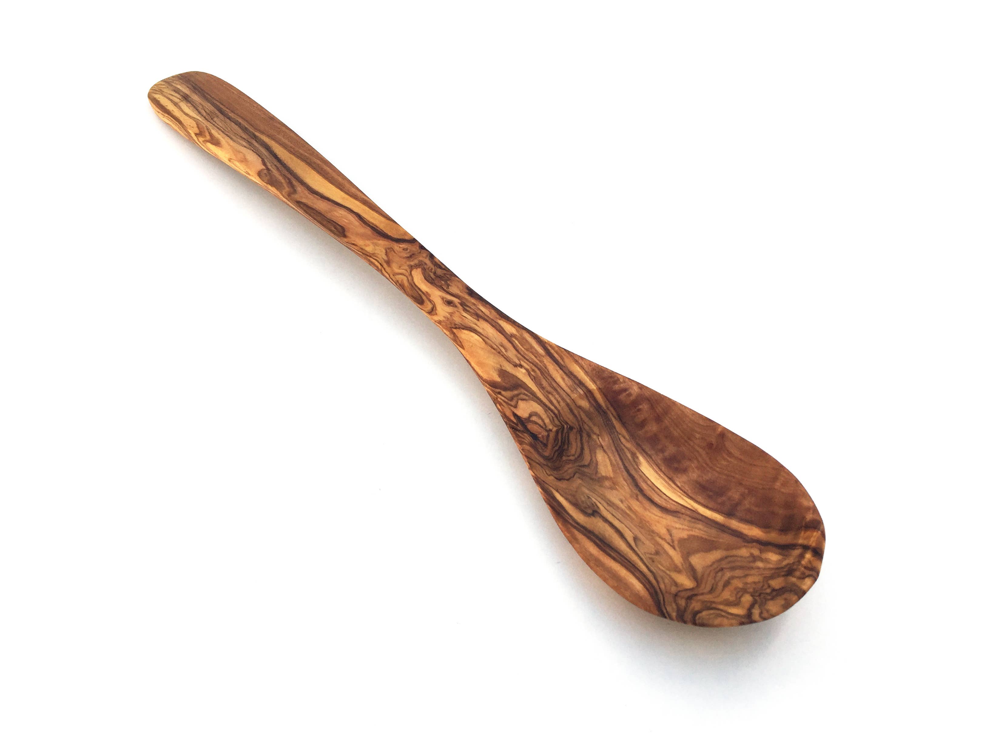 medina mood - Wholesale Kitchen Spoon - Hamburg cooking spoon with wide curved handle made of olive wood2