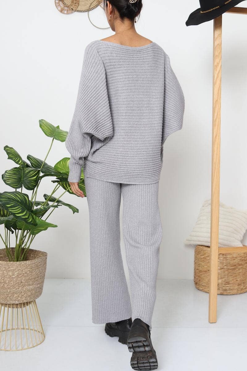 DIX-ONZE - Wholesale Top & Pant Set (NOT Loungewear) - Women's - Ribbed Fine Knit Set – Oversized Sweater & Wide-Leg Pants18