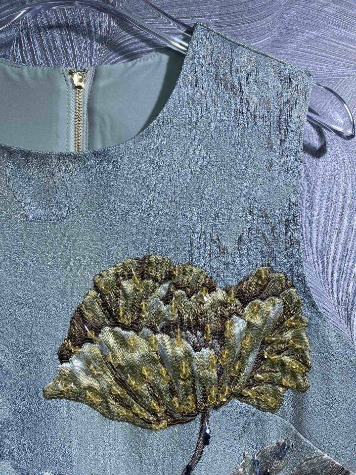 Productseeker - Wholesale Dress - Women's - DR940Y Summer Round Neck Hand-Beaded Floral Vest Dress2