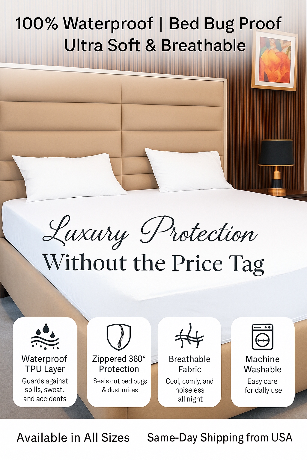 Orimono Elegance - Wholesale Mattress Pad/Protector - Luxury Waterproof Mattress Encasement – Retail Ready11