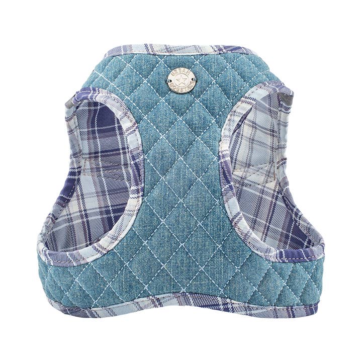 Urban Dog Stars - Wholesale Pet Harness - Dog - Step-In Denim Harness - Blue Plaid1