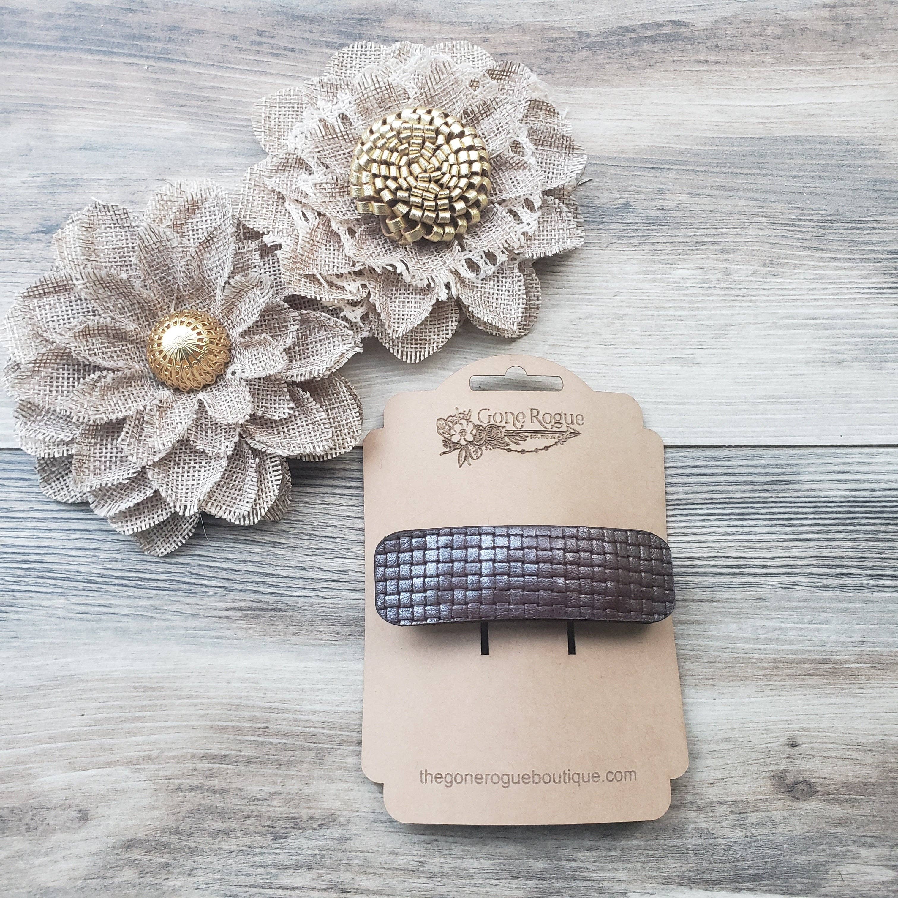 Gone Rogue Boutique - Wholesale Barrette - Women's - Large leather barrettes5