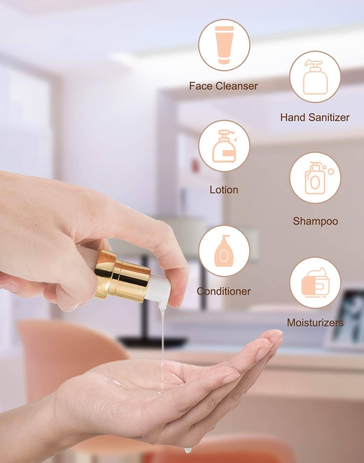 VIGOR - Wholesale Travel Container - Vacuum Bottles for Liquids Refillable Empty Cosmetic Pump4