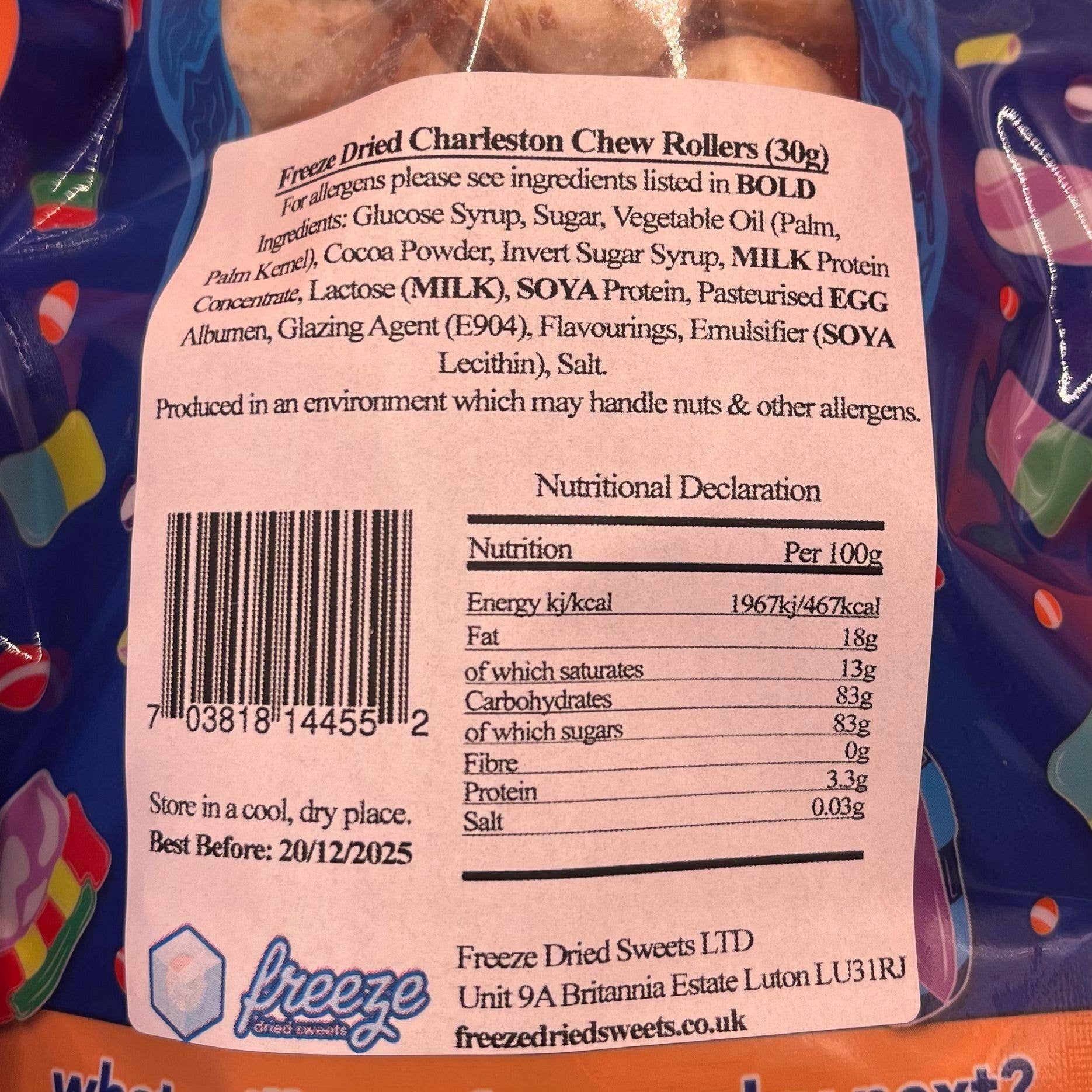 Freeze Dried Sweets - Wholesale Chocolate Covered Sweets - Charleston Chew Rollers - Imported directly from USA - Freez3